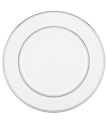 Image of kate spade new york Library Lane Platinum-Striped Dinner Plate