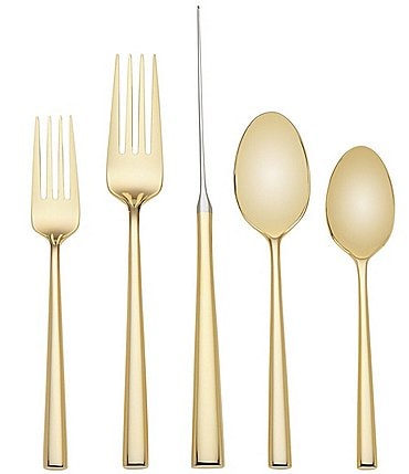 Image of kate spade new york Malmo Gold-Tone 5-Piece Stainless Steel Flatware Set