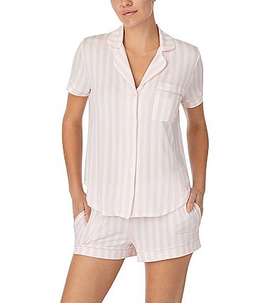 Image of kate spade new york Striped Print Jersey Knit Coordinating Pajama Set