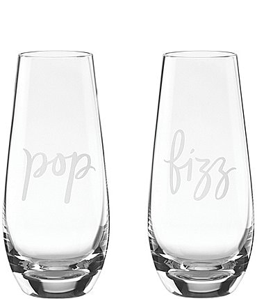 Image of kate spade new york Two of A Kind Pop & Fizz Crystal Stemless Champagne Glass Pair