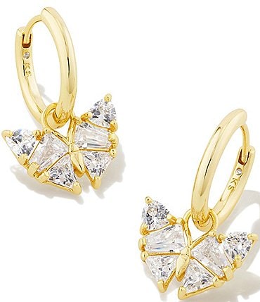 Image of Kendra Scott Blair Butterfly Stone Huggie Hoop Drop Earrings