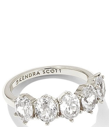 Image of Kendra Scott Cailin Silver Crystal Band Ring