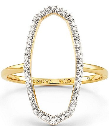 Image of Kendra Scott Dani 14k Yellow Gold Crystal Open Ring