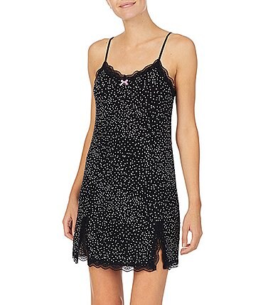 Image of Kensie Dot-Print Knit Chemise