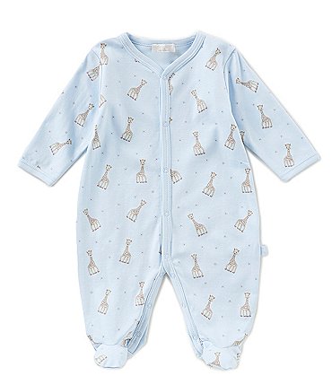 Image of Kissy Kissy Baby Boys Newborn-9 Months Long Sleeve Sophie La Giraffe Printed Footed Coverall