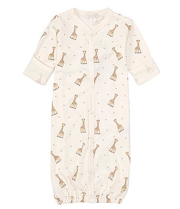 Image of Kissy Kissy Baby Girls Newborn 3/4 Sleeve Sophie La Girafe Converter Gown