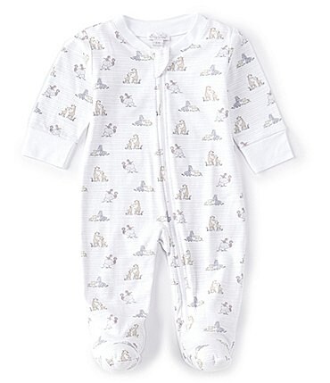 Image of Kissy Kissy Baby Newborn-9 Months Long-Sleeve Savannah Soiree Print Footed Coverall
