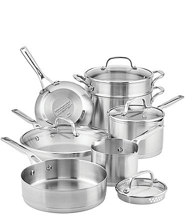 Image of KitchenAid 3-Ply Stainless Steel 11-Piece Cookware Set