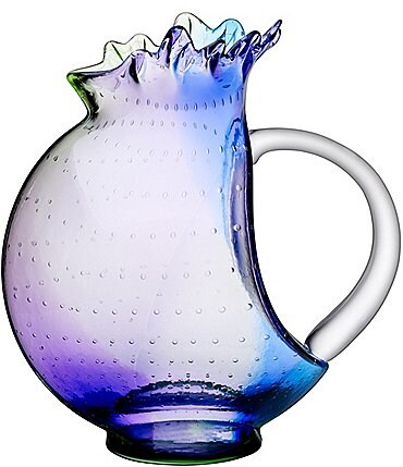 Image of Kosta Boda Poppy Glass Abstract Decorative Multi Colored Ombre Pitcher