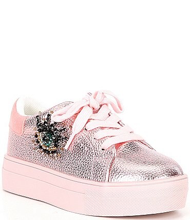 Image of Kurt Geiger London Girls' Laney Eye Crinkle Leather Sneakers (Infant)