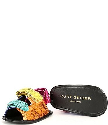 Image of Kurt Geiger London Girls' Orson Metallic Leather Sandal Crib Shoes (Infant)