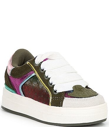 Image of Kurt Geiger London Girls' Southbank Tag Suede Sneakers (Infant)