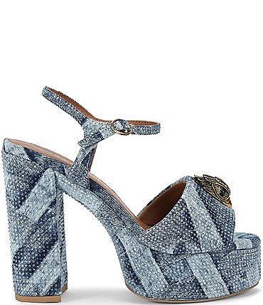 Image of Kurt Geiger London Kensington Denim Platform Sandals
