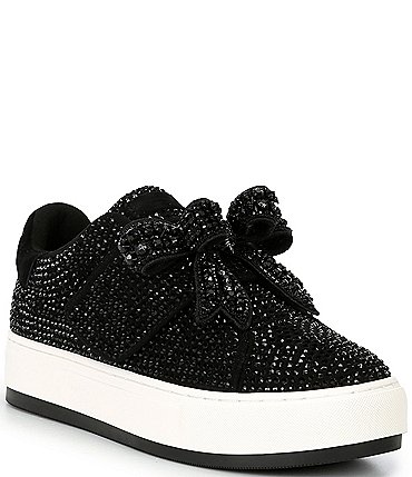 Image of Kurt Geiger London Laney Rhinestone Bow Platform Sneakers