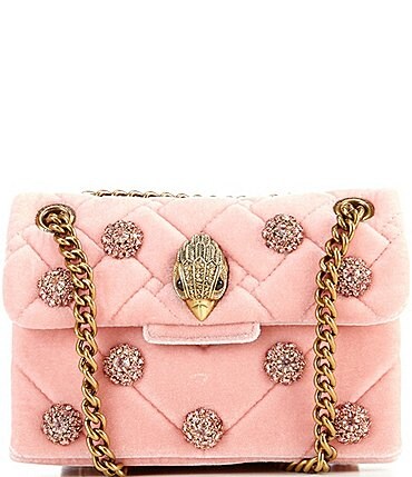 Image of Kurt Geiger London Mini Kensington Velvet Jewel Crossbody Bag