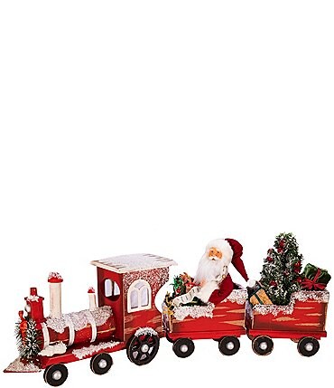 Image of Kurt S. Adler Kringle Klaus Collection 30.5-Inch Santa On Train Figurine