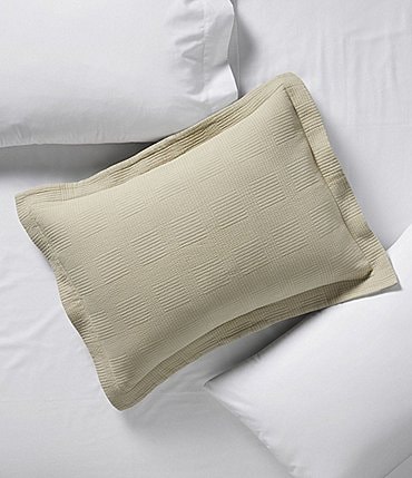 Image of L.L.Bean Vintage Matelasse Block Patterned Cotton Sham
