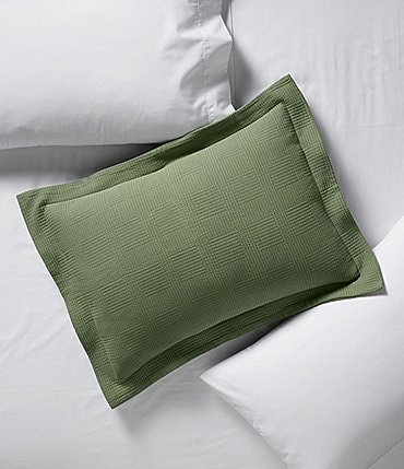 Image of L.L.Bean Vintage Matelasse Block Patterned Cotton Sham