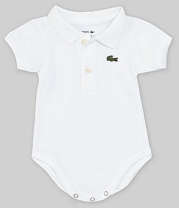 Image of Lacoste Baby 6-12 Months Short Sleeve Organic Cotton Pique Polo Bodysuit