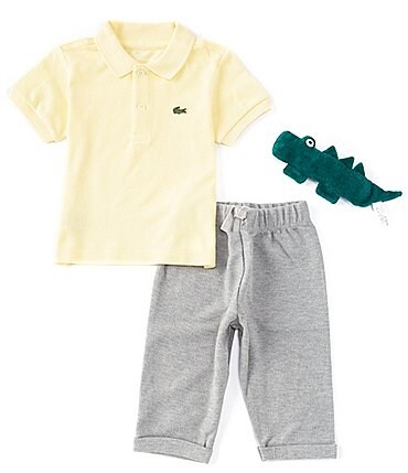 Image of Lacoste Baby Boys 6-12 Months Rattle & Organic Cotton Pajama 4-Piece Box Set