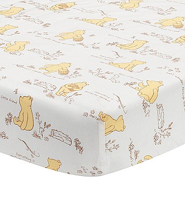 Image of Lambs & Ivy Disney Baby Storytime Pooh Cotton Fitted Crib Sheet