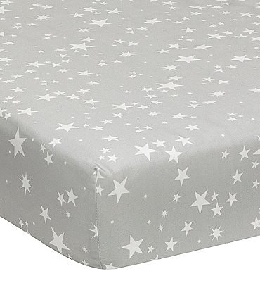 Image of Lambs & Ivy Milky Way Collection Stars-Studded Cotton Fitted Crib Sheet