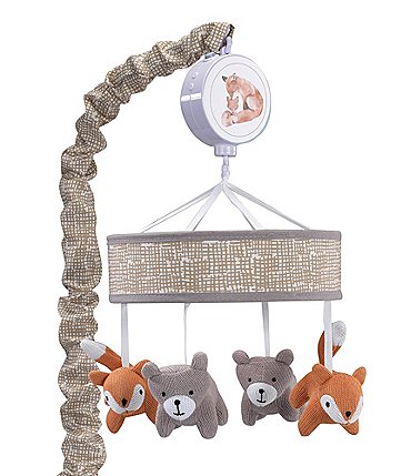 Image of Lambs & Ivy Painted Forest Fox & Bear Baby Crib Musical Mobile