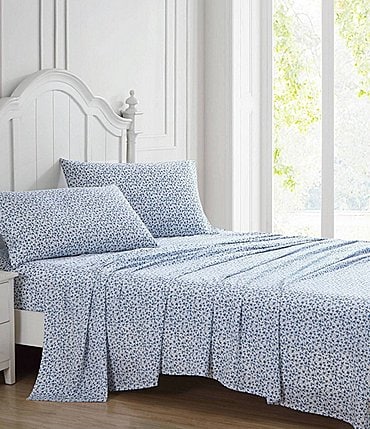 Image of Laura Ashley 300-Thread Count  Lavange Vine Sheet Set