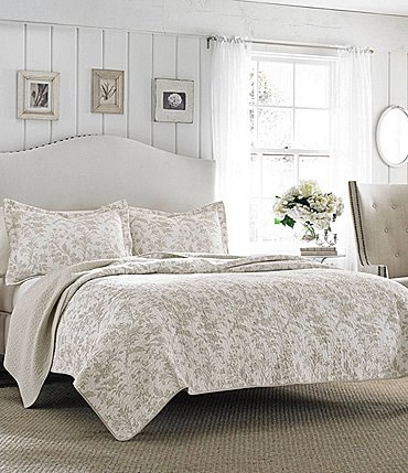 Image of Laura Ashley Amberley Floral Toile Quilt Mini Set