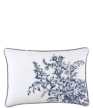 Image of Laura Ashley Bedford Embroidered Floral Cotton Breakfast Decorative Pillow