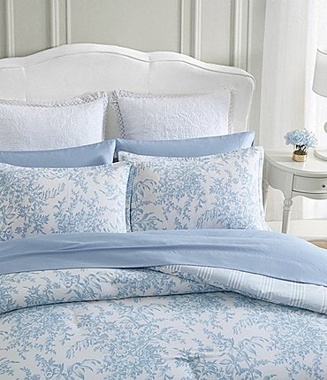 Image of Laura Ashley Bedford Floral Printed Reversible Comforter Mini Set
