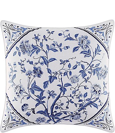 Image of Laura Ashley Charlotte Floral Chinoiserie Square Floral Throw Pillow