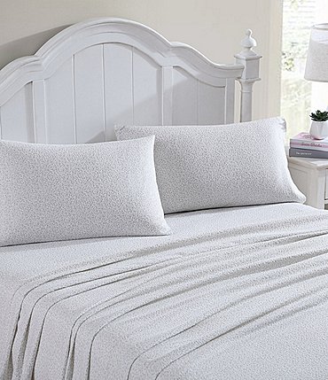 Image of Laura Ashley Chelsie Vine Grey Cotton Flannel Sheet Set