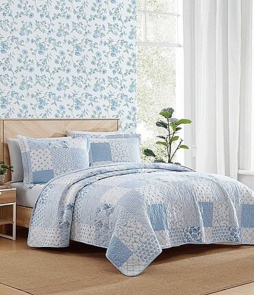 Image of Laura Ashley Colleens Coastal Patchwork Mini Quilt Set