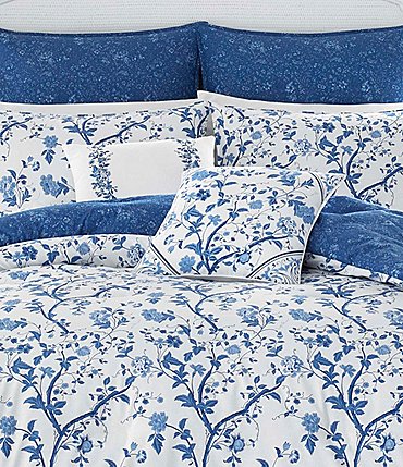 Image of Laura Ashley Elise Chinoiserie Floral Printed Duvet Cover & Sham Bonus Set