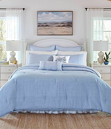 Image of Laura Ashley Forsythia Blue Comforter Bonus Set