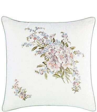 Image of Laura Ashley Harper Embroidered Floral Square Pillow