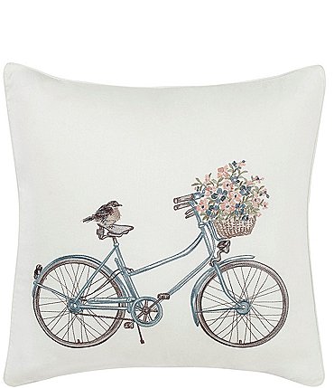 Image of Laura Ashley La Bicycle Natural Square Pillow