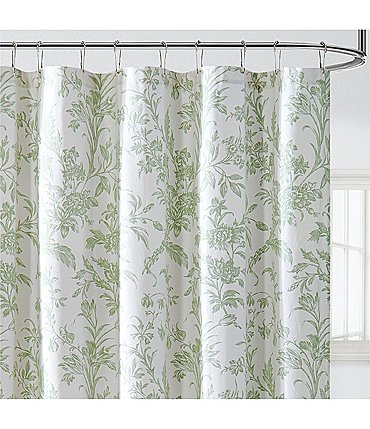 Image of Laura Ashley Natalie Floral Toile Shower Curtain
