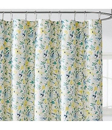 Image of Laura Ashley Nora Floral Watercolor Shower Curtain
