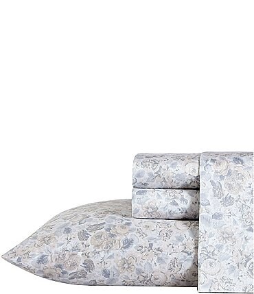 Image of Laura Ashley Quartet Cotton Sateen Floral Pattern Sheet Set