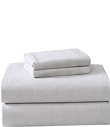Image of Laura Ashley Solid Cotton Flannel  Sheet Set