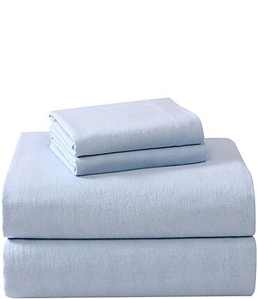 Image of Laura Ashley Solid Cotton Flannel  Sheet Set