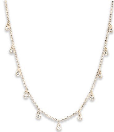 Image of Lauren Ralph Lauren Gold Tone Crystal Shaky Frontal Collar Necklace