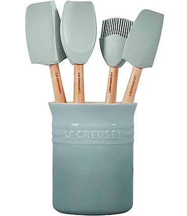 Image of Le Creuset 5-Piece Utensil Crock Set,  Sea Salt