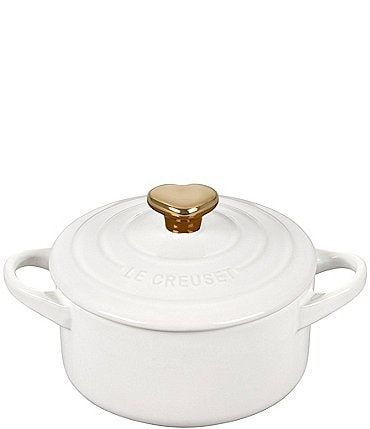 Image of Le Creuset Mini L'Amour Collection Mini Round Cocotte With Gold Heart Knob