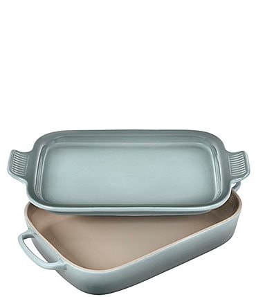Image of Le Creuset Rectangular Dish with Platter Lid, Sea Salt