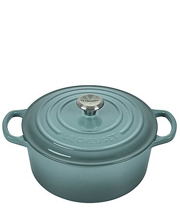 Image of Le Creuset Signature 3.5-Quart Round Enameled Cast Iron Dutch Oven with Stainless Steel