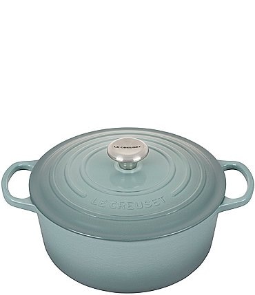 Image of Le Creuset Signature 5.5-qt. Round Enameled Cast Iron Dutch Oven with Stainless Steel Knob, Sea Salt