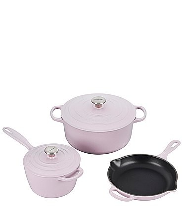 Image of Le Creuset Signature Cast-Iron 5-Piece Cookware Set with Stainless Steel Knob